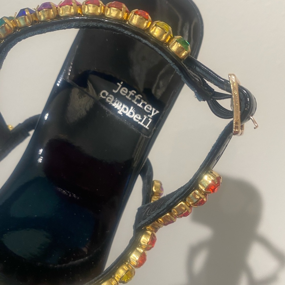 Jeffrey Campbell Rhinestone Platform Sandal Rainbow Multi Color New 7.5 in box - Picture 14 of 16